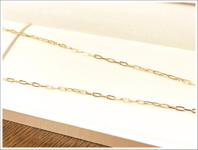 ギンザタナカで買ったK18のスクエアチェーンのネックレス