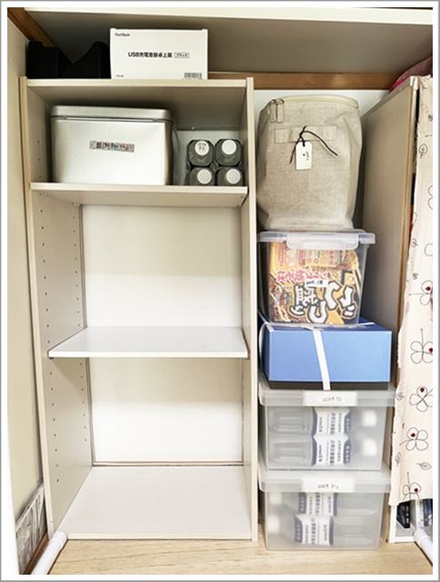 クローゼットの整理の棚整理