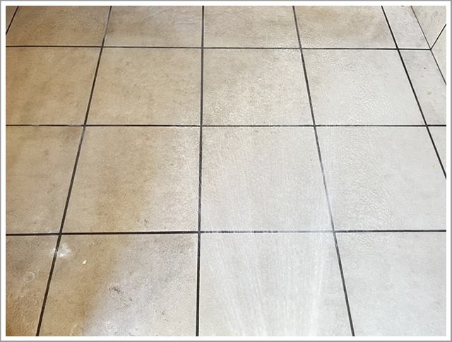 土や泥などで薄汚れた玄関タイル