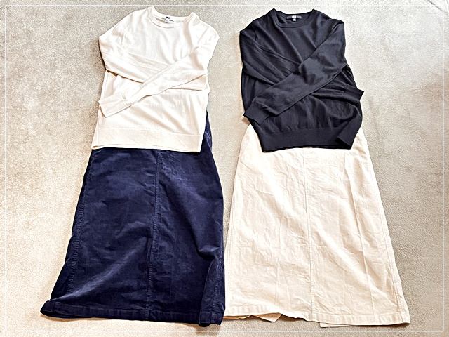 【ユニクロのセーターと無印のスカートを制服化】私らしいスタイルを作っています