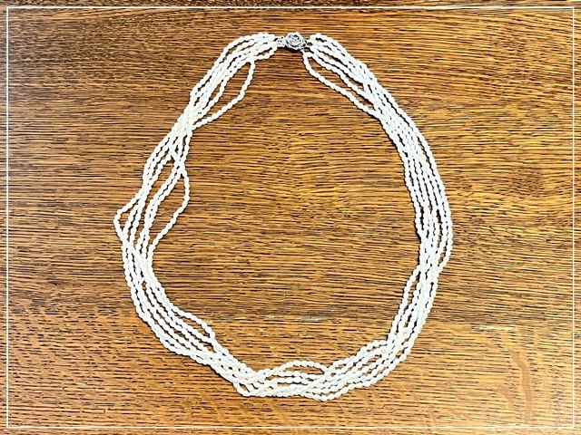 【母の6連の淡水パールネックレスを自分でリフォーム】普段使いできるようになりました