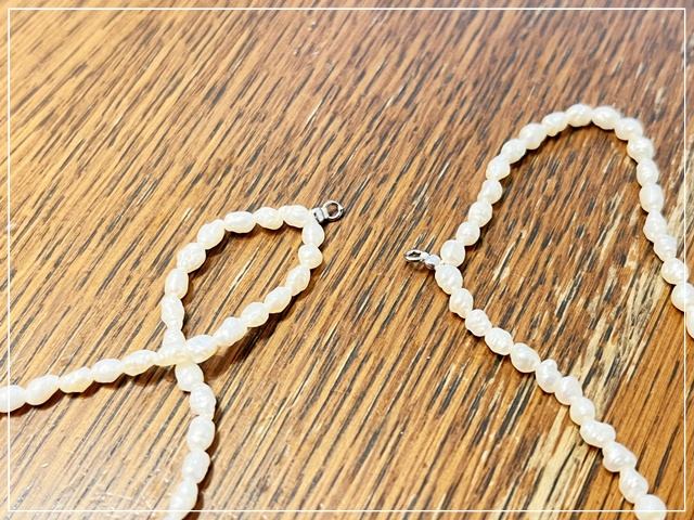 ニッパーで留め具を切ったネックレス