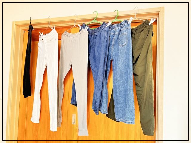 鴨居に洗濯ものをかけていたとき